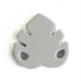 Монстера БУСІНА 35 мм (світло-сірий), силіконова намистина