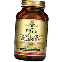 Вітамін Е Solgar Dry Vitamin E with Yeast Free Selenium 100 veg caps, фото 4