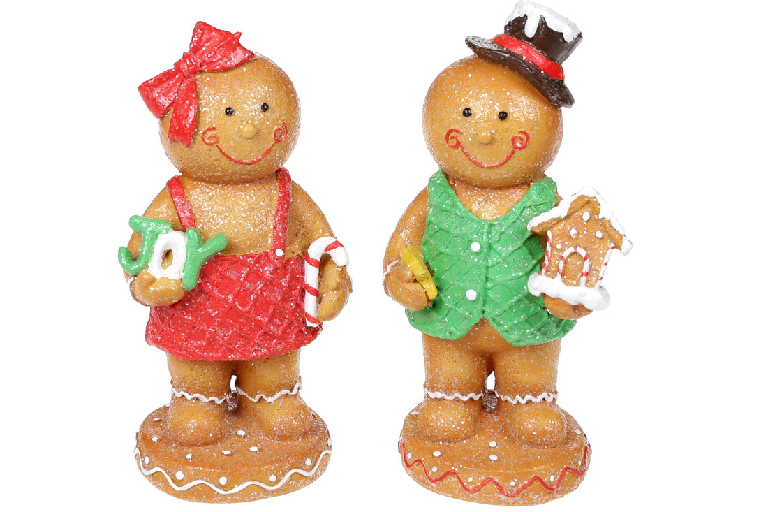 Декоративна фігурка Пряниковий чоловічок 17 см, 2 різновиди, колір коричневий, у пакованні 2 шт. (813-117)