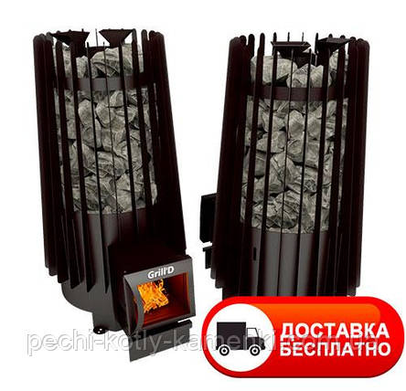 Піч для лазні Cometa 180 Vega Long Grill'D із закритою кам'янкою зi склом з регульованим виносом, фото 1