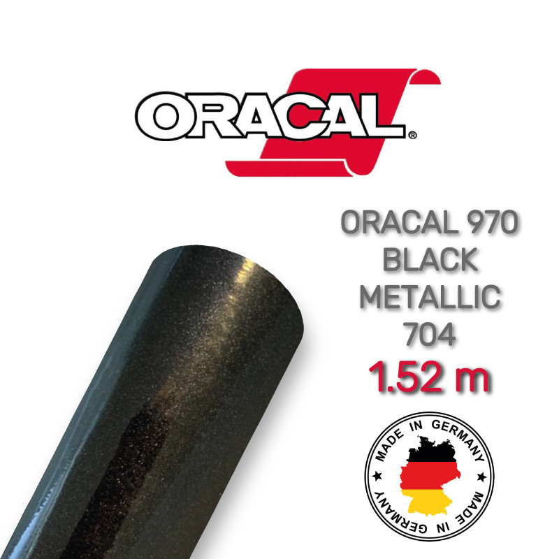 Чорна металік глянсова плівка Oracal 970 Black Metallic 704