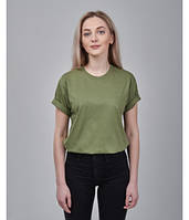 Женская футболка оверсайз оливковая 1036-59