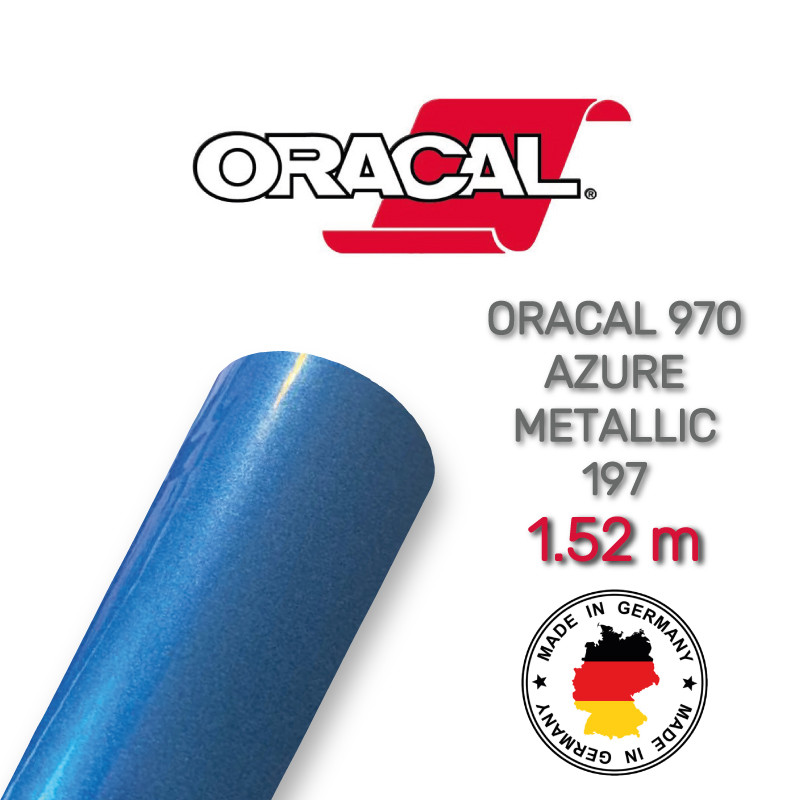 Лазурна металік плівка Oracal 970, Azure Metallic 197