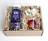 Подарунок для побачення "Запалюй пристрасно": 100 інтимних завдань в баночці, свічка лавандова і кубики з позами, фото 9