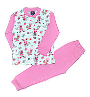 Пижамы детские от 5 до 8 лет, из трикотажа, для девочек Зайки-розовый