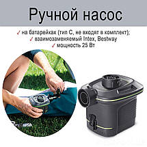 Надувной матрас Intex 64777, 99 x 191 x 25 см, с электронасосом. Одноместный, (Оригинал), фото 2