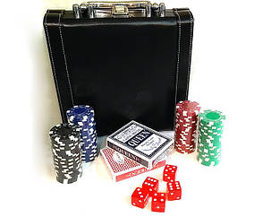 Подарунковий покерний набір у шкіряному кейсі, фото 2