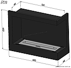 Вбудовуваний кутовий біокамін настінний SIMPLE FIRE Corner 600 P для опалення дому, чорний, фото 6