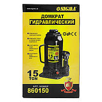 Домкрат гідравлічний пляшковий 15т H 230-460мм SIGMA (6101151), фото 3