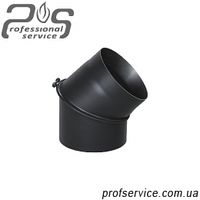 Дымоходное колено черное стальное (2 мм) 45°, 180 мм Darco, STAHL SYSTEM,PARKANEX, Prodmax