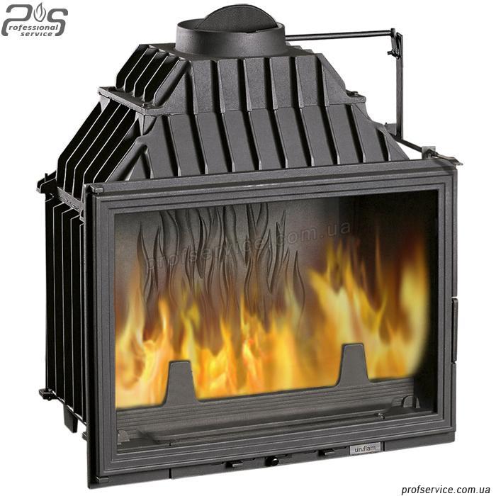 Чавунна топка-вкладка для каміна UNIFLAM 700 LUX ECO із шибером — 15 кВт, фото 1