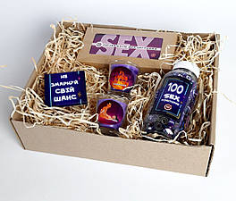 Подарунок для побачення "Шанс": 100 інтимних завдань в банку, дві свічки лавандові (камасутра, запали) презерватив