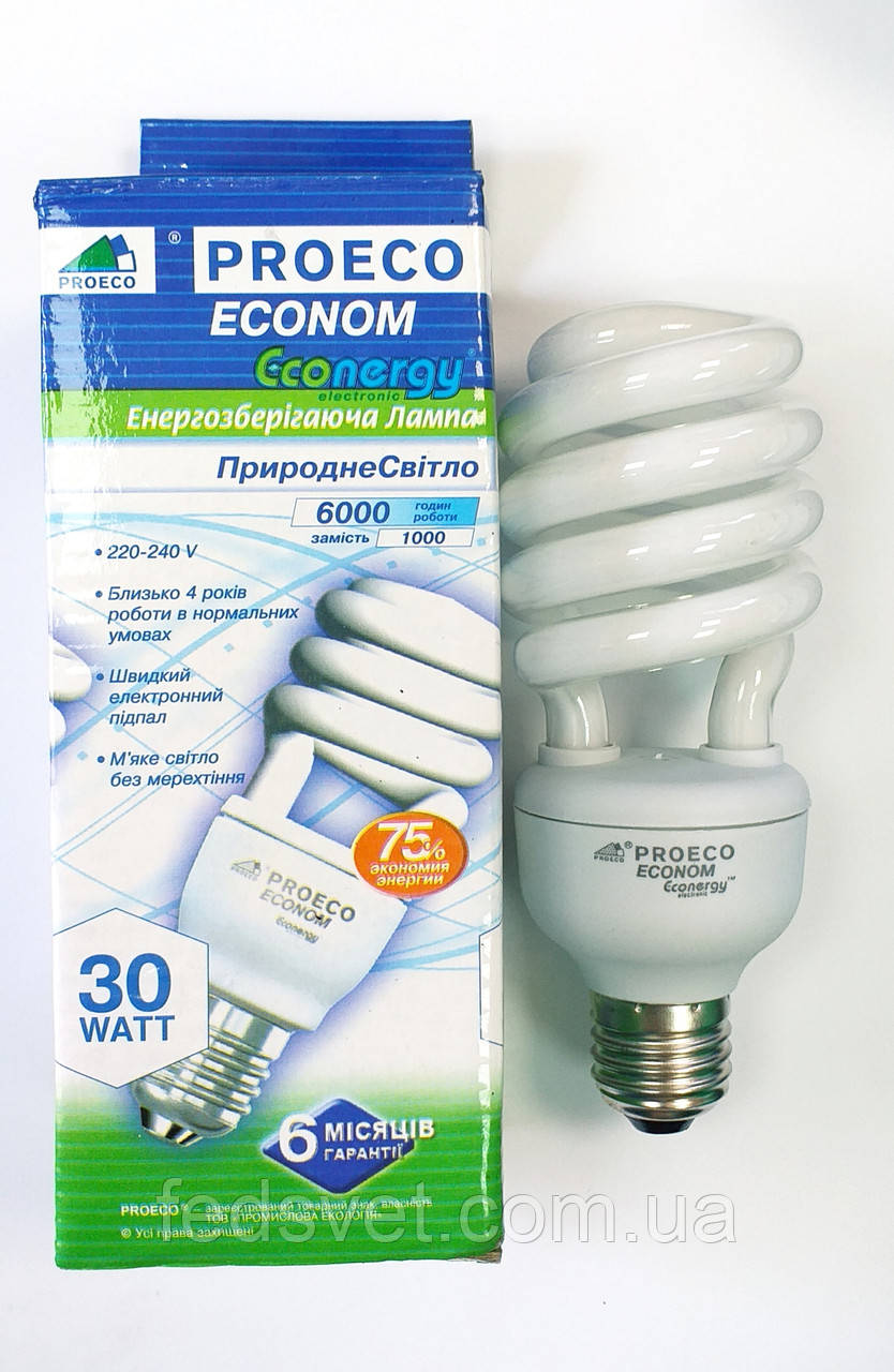 Лампа енергозберігаюча PROECO ECONOM 30W 3800К E27