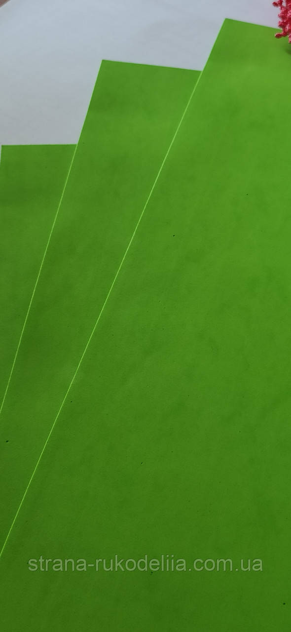 Фоамиран EVA , толщина 1 мм, размер 50*50 см , цвет светило зелёный - фото 2 - id-p1460434470