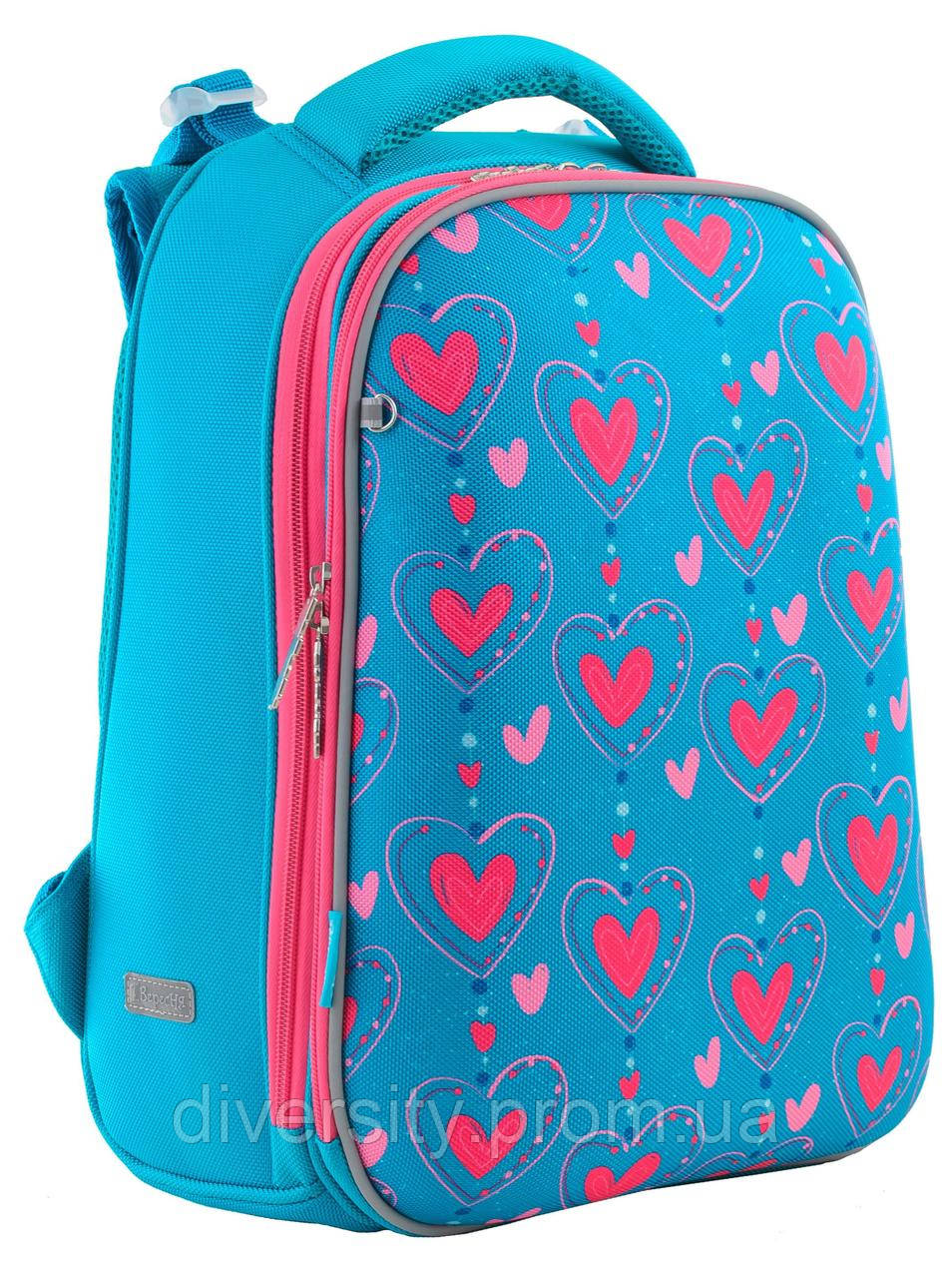 Рюкзак шкільний, каркасний H-12 "Romantic hearts" серія "Shalby" 556034