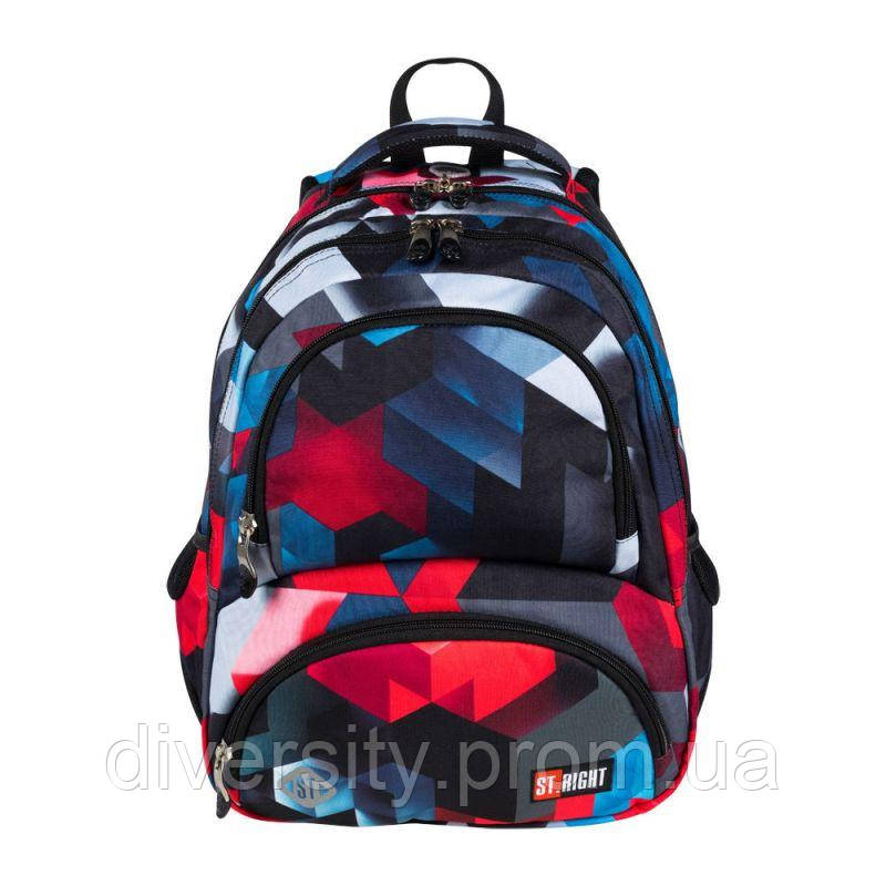 Подростковый школьный рюкзак BP-07 " Red Blocks 3D " ST.RIGHT 626333