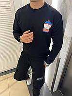 Турецкая мужская кофта черного цвета (черная) свитшот с принтом