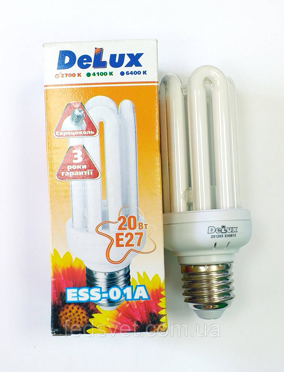 Лампа енергозберігаюча DELUX ESS-01A 20W E27 2700К, фото 1