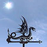 Флюгер Дракон №3, флюгер на дах з металу 2 мм., фото 10