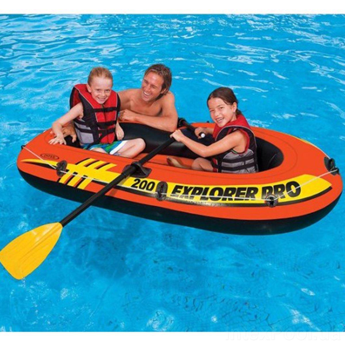 Надувная лодка Intex 58356 Explorer PRO 200, 196 х 102 см. 3-х камерная, фото 1