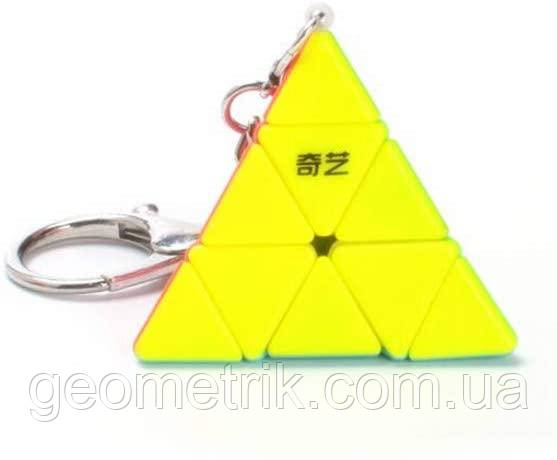 QiYi Pyraminx Keyring stickerless | Брелок Пірамідка Рубіка без наліпок, фото 1
