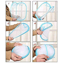 Кошик сітка для білизни та іграшок розкладний 30х30х46 см, фото 4