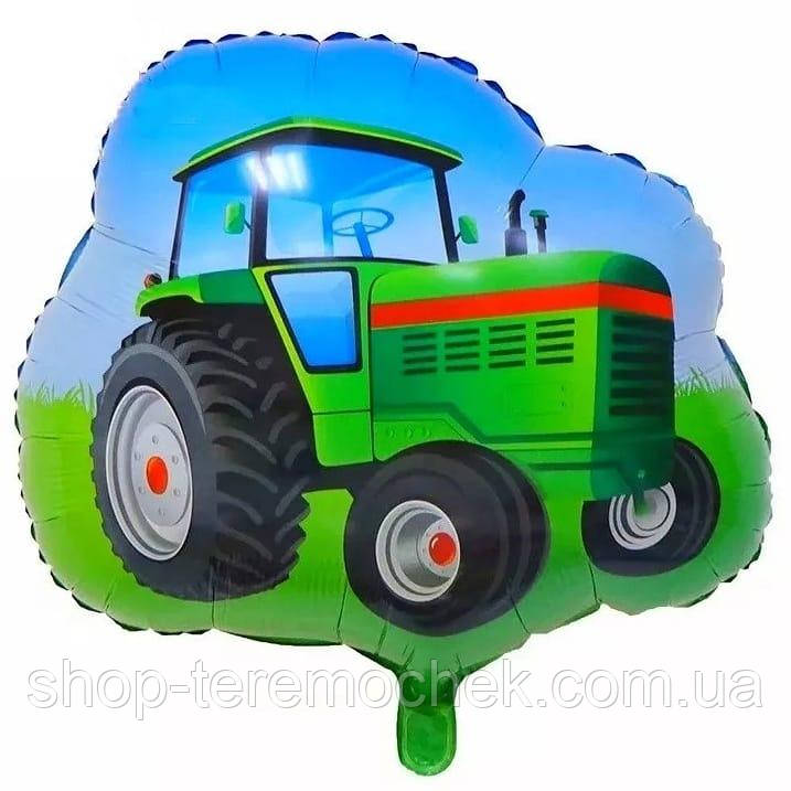 Фольгована куля фігура Трактор зелений Китай 64х65 см, фото 1