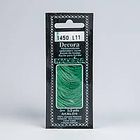 1450 Мулине зеленого цвета Decora Madeira 5 m 4-х слойные филамент 100% вискоза