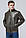 Стильна шкіряна куртка колір хакі модель 1588 розмір: 50 52 56, фото 4