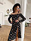 Літнє плаття міді з відкритими плечима і квітковим принтом приталене (р. 42-46) 5032854, фото 2