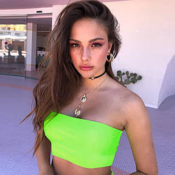 Жіночий топ бандо без бретель в яскравих кольорах (р. 42-44) 83FU581