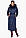 Довга синя куртка жіноча модель 31012 розмір: 38 40 46, фото 4