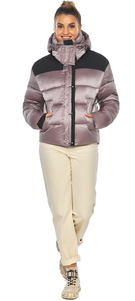 Куртка пудрова елегантна жіноча для осені модель 57520 р - 38 42 44
