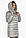 Куртка фірмова жіноча перламутровий колір світло-сірий модель 65085 розмір: 40 42 44 50 44 (XS), фото 3