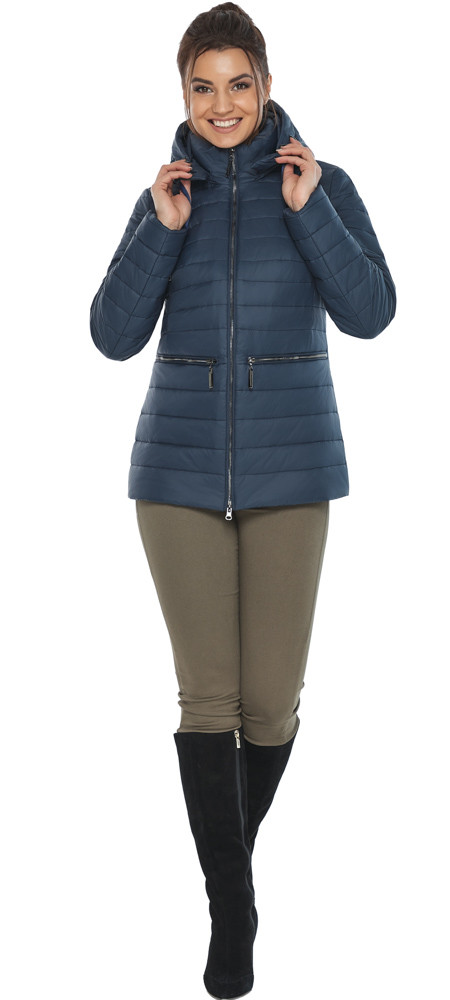 Брендова синя куртка жіноча модель 63045 р — 46
