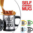Кухоль намішувач Self Stirring Mug 350 мл у металевому корпусі, найпотрібніший термокухоль із поїльником, фото 5