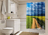 Фото Шторка для ванної "Дорога в полі" - ціна вказана за 1 м.кв. Читаємо опис!