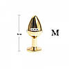 Анальний корок 3,5 см середній золотий з каменем Anni M Gold Crystal Plug, фото 6