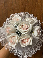 Свадебный букет невесты бело-розовый