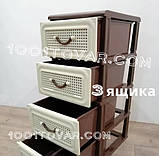 Комод пластиковий "Класичний Ротанг", бежево-коричневий, 5 ящиків, Efe Plastics (Ефе Пластик), фото 3