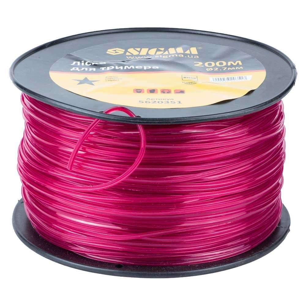 Волосінь для тримера зірка Ø2.7 мм 200 м котушка SIGMA (5620351)