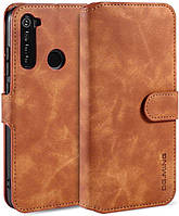 Чохол книжка Софт Тач для Xiaomi Redmi Note 8T коричневий гаманець ремінець на руку