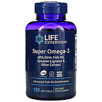 Супер Омега-3, Omega Foundations, Super Omega-3, Life Extension, 120 Желатинових Капсул