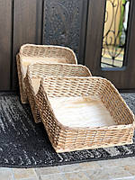 Плетені торгові лотки з лози. 30х50см. Н-12см. Арт:3371