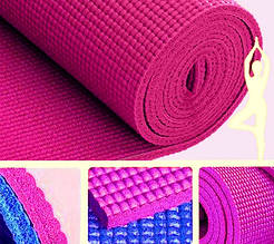Килимок для йоги темно-рожевий (6 мм)