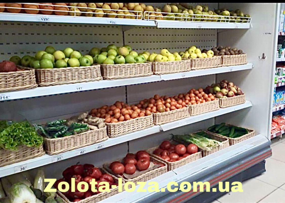 Торгові плетені лотки для зберігання. Н-20см. 45х25см. Арт:33080
