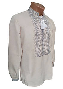 Підліткова Рубашка Вишинка для хлопчика льон сіра вишивка р.140 - 176