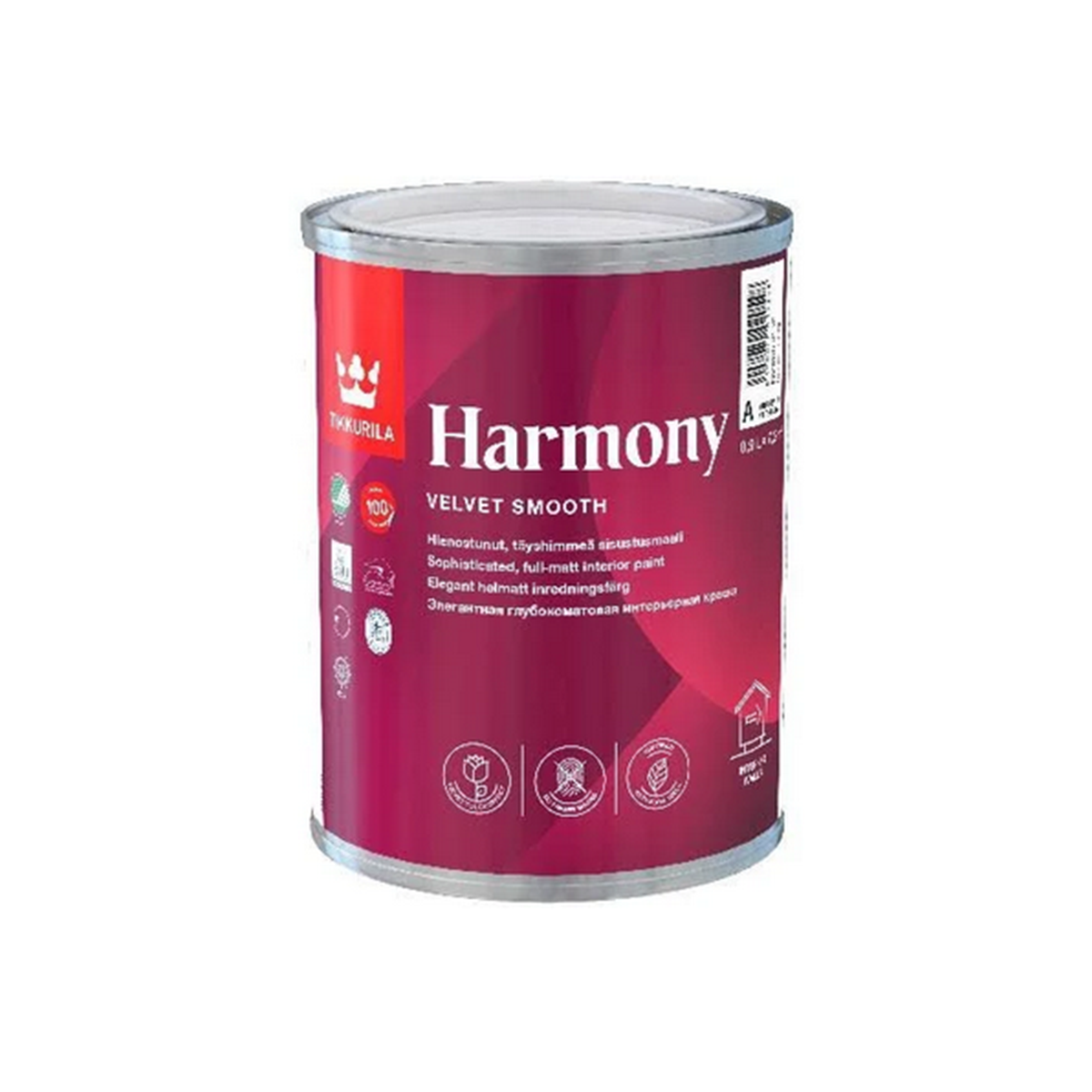 Інтер'єрна фарба Tikkurila Harmony бархатисто-матова 0.9л, фото 1