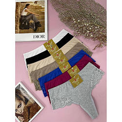 Стринги Lavolle бавовна з ажуром високі 44-48 р залишки в описі (3097)