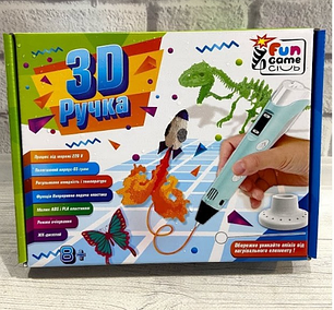 Дитяча 3D ручка для малювання об'ємних моделей Fun Game (блакитна), фото 3
